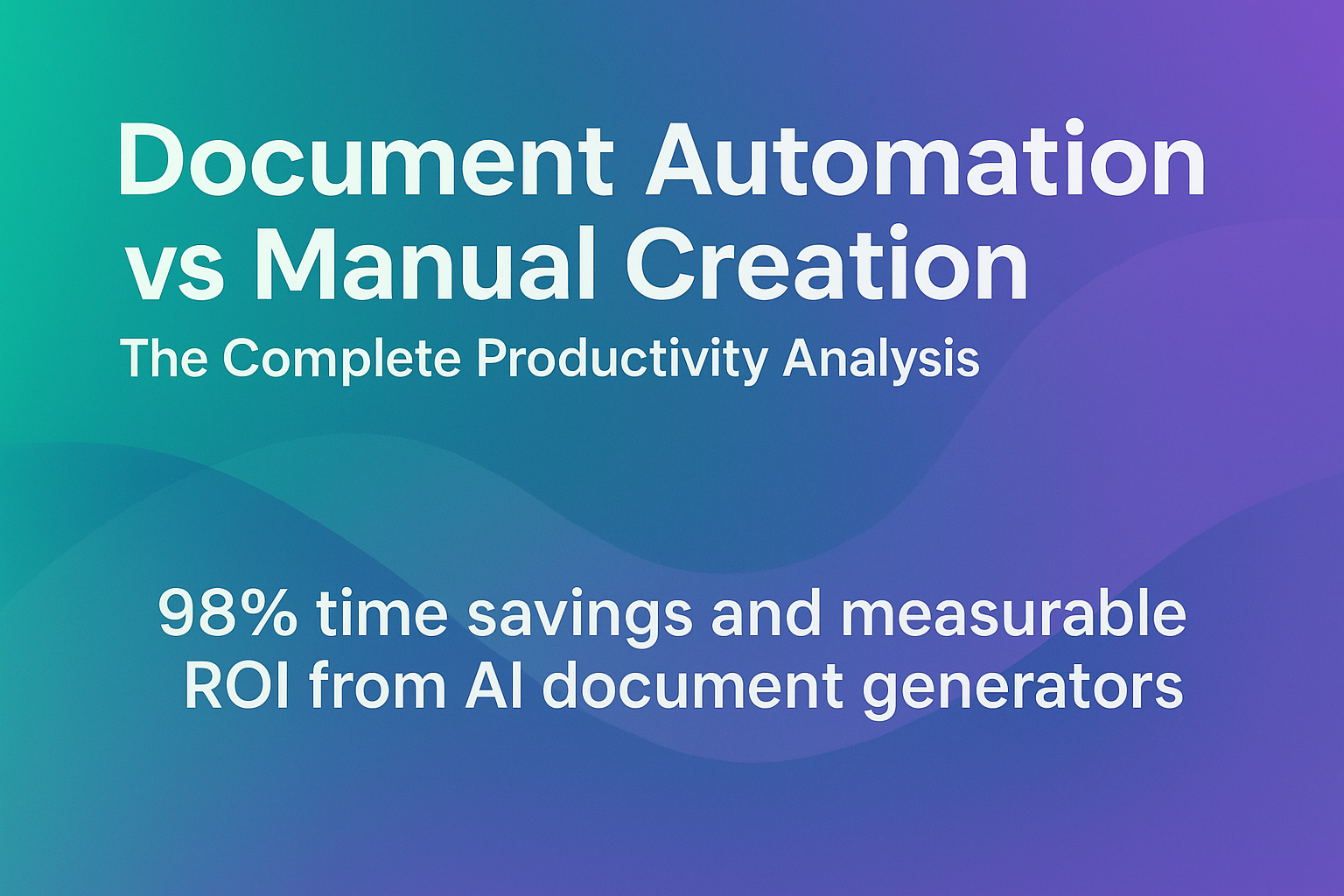Productivity comparison chart showing dramatic time savings from AI document generator vs manual document creation